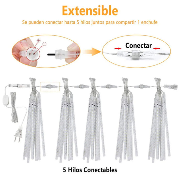 Luces Meteoro Blanco Cálido (5Mts) - Imagen 10